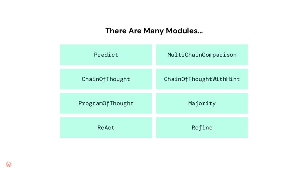 Grid showing various DSPy module types available