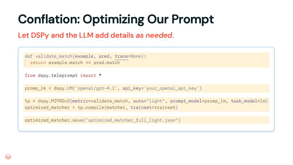 Code showing DSPy optimization process with MIPROv2
