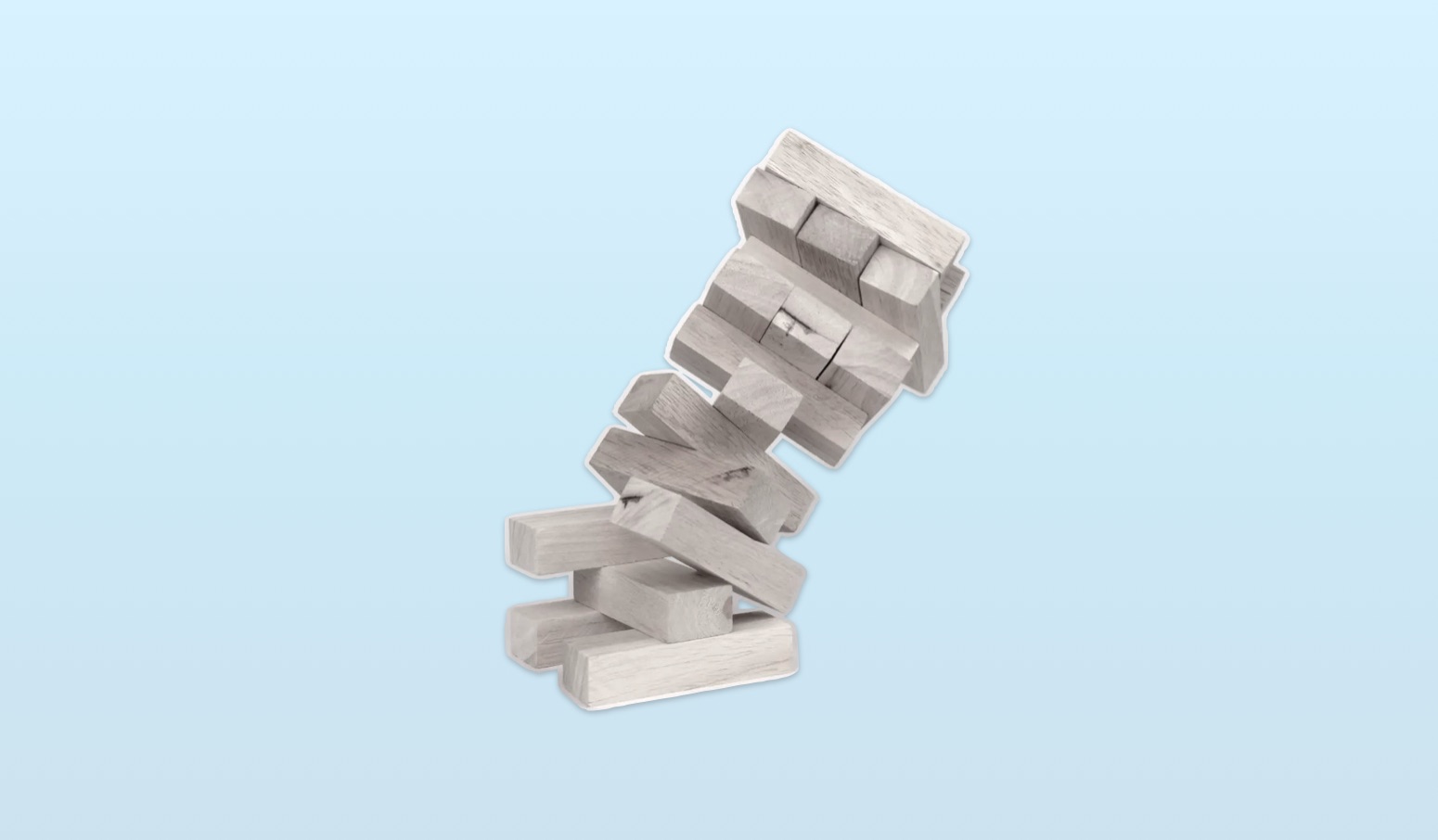 When the blocks fall over there's still blocks.